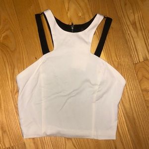 NWT Contrast Black Crop Top off white/black